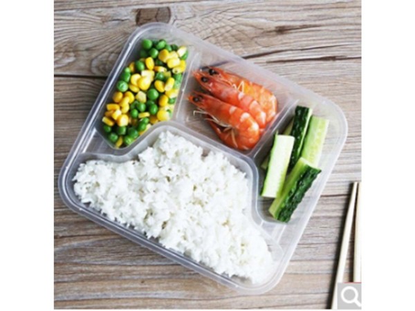 鑫康 帶蓋透明四格餐盒 150套/箱