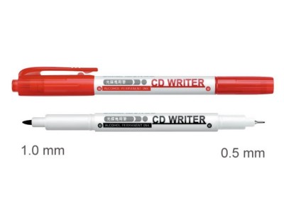 雄獅CD30  雙頭光盤萬用筆（紅）