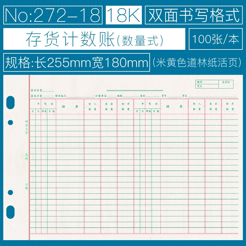 272－18存貨計(jì)數(shù)帳